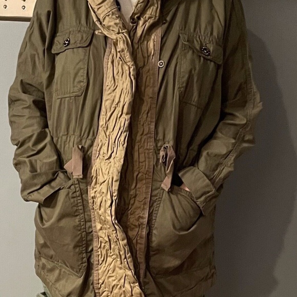 MAISON SCOTCH Outdoor Hooded Parka Jacket Women Size 1 Snaps And Buttons - Picture 1 of 5